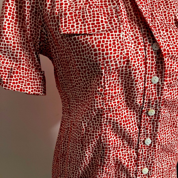 Chico’s Women’s Button Front Shirt, Size 0, Red/White - Picture 2 of 4